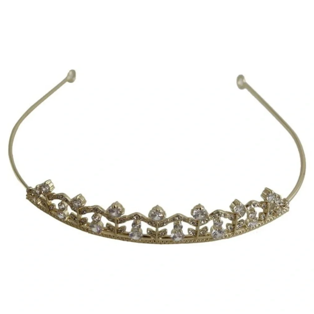 Believe by Brilliance Gold Flash Plated Tiara with Genuine Cubic Zirconia Stones